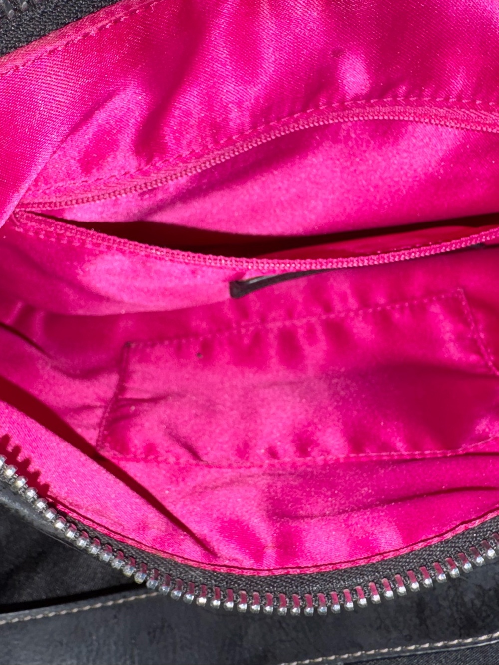 Coach Black and Pink Plaid Signature Shoulder Bag - Picture 7 of 14